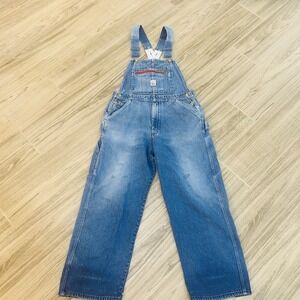 Vtg Distressed Pointer Brand Blue Denim Overalls w/ Suspenders Men's 36x30 USA